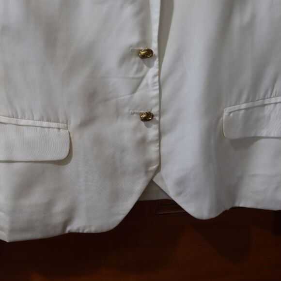 Talbots Vintage Union Label White 3 Button Blazer Jacket Gold Buttons 8 - Picture 3 of 12